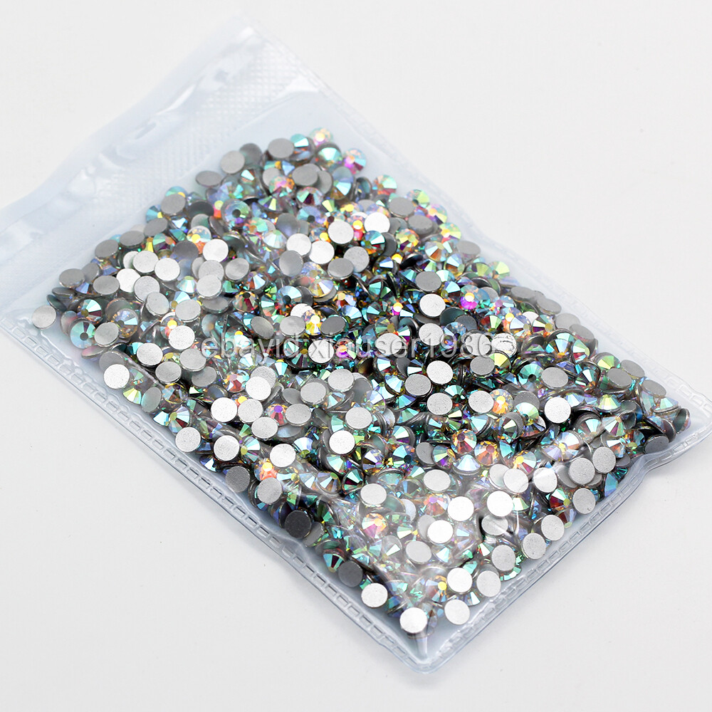 Top quality 1440pcs Crystal AB Rhinestones Flat Back Gems 3D Nail Art Decoration