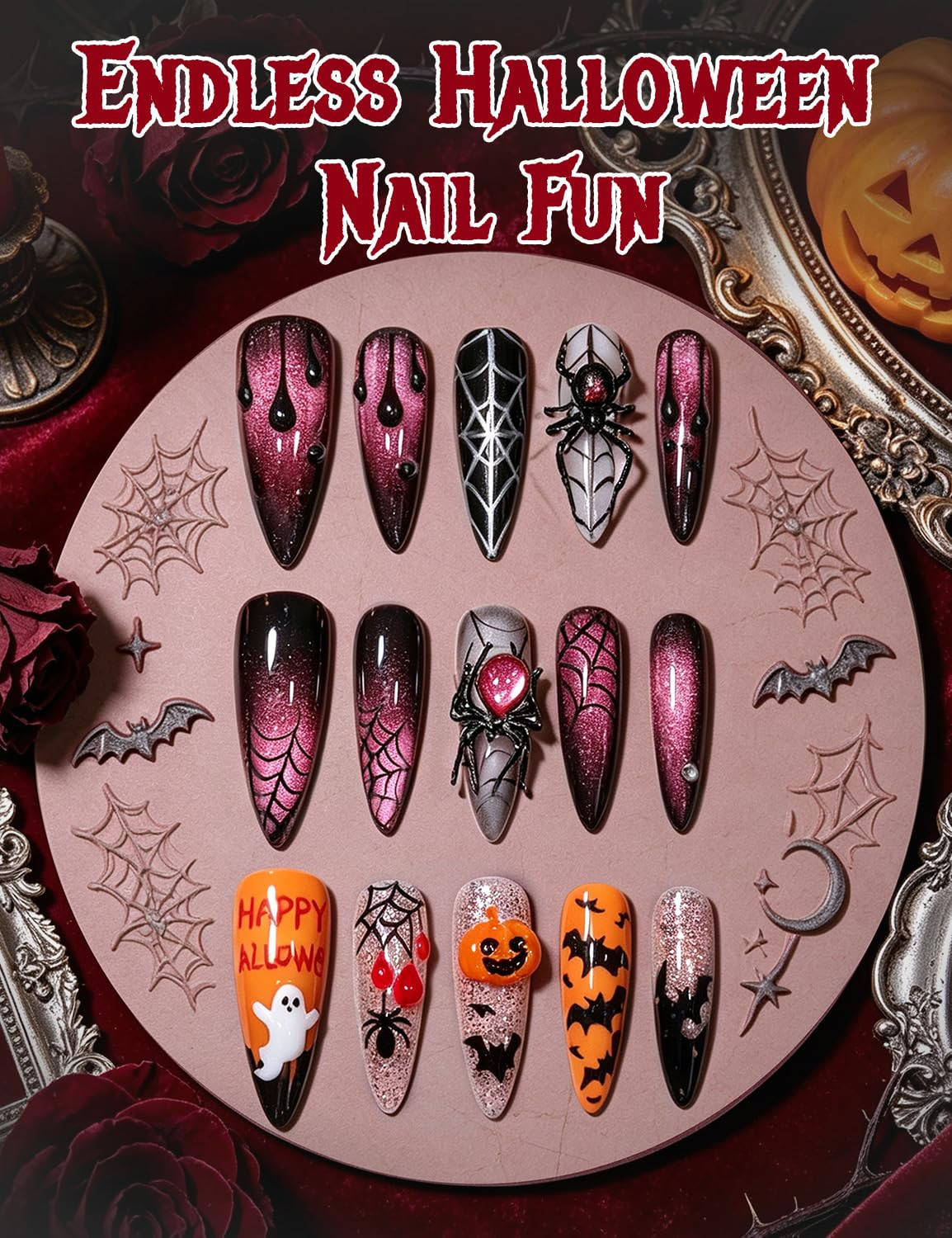 Beetles White 3D Sculpting Gel for Nail Art with Halloween 3D Nail Mold | Solid