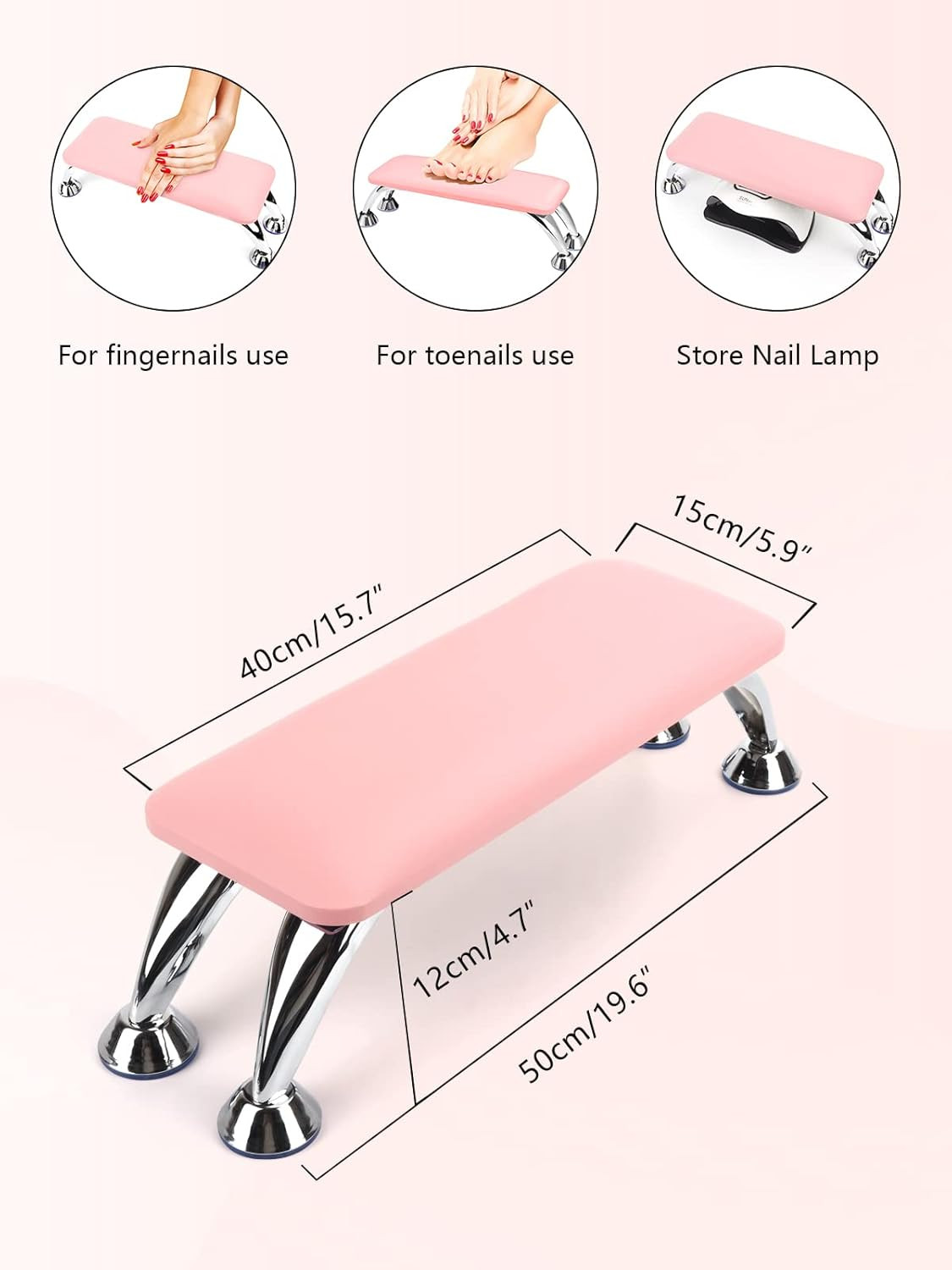 Big Arm Rest for Nails Cushion, Microfiber Leather Hand Rest for Nails Tech, Han