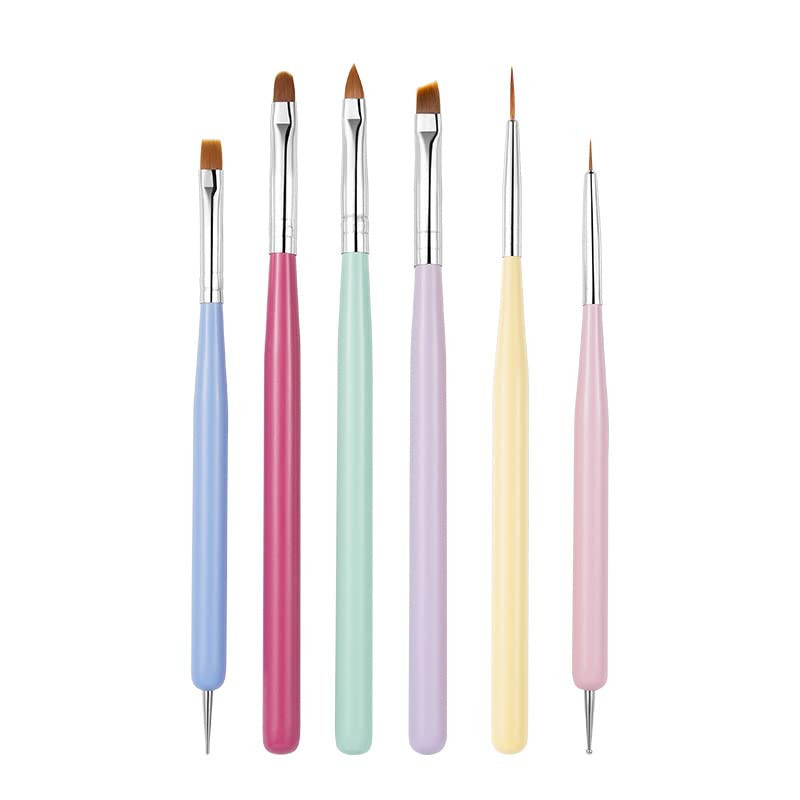 6 PCS Nail Art Brushes Set, Nail Painting Brushes Nail Art Liner H – 6PCS