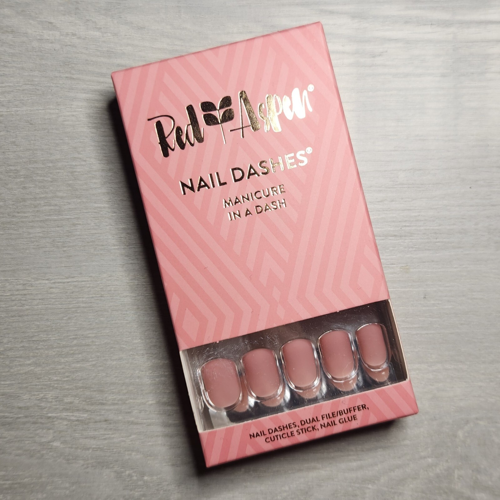 Press On Nails Rosie’s Robe Square Matte Pink Spring Easter Dashes Red Aspen