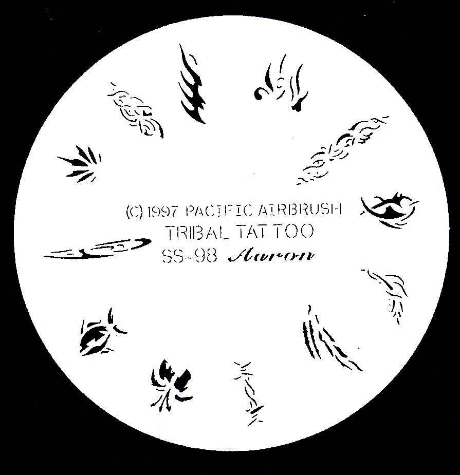 New Airbrush fingernail stencil custom Mylar laser cut SS-98 Tribal Tattoo