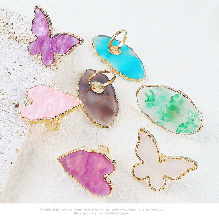 Resin Nail Art Ring Palette Manicure Tool Polish UV Gel Holder Display Tool DIY
