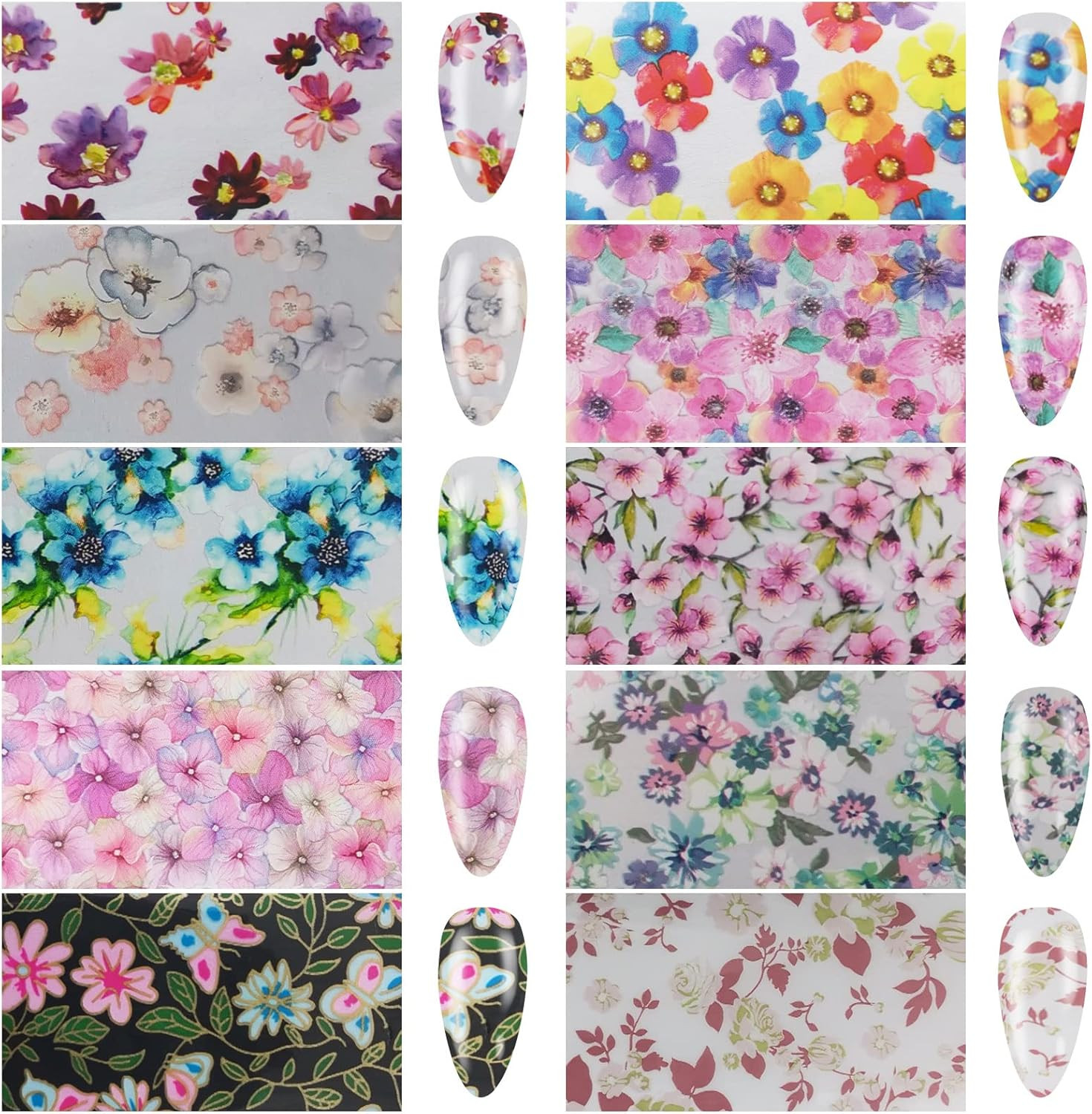 30 Sheet Nail Art Foils Flower Marble Holographic Trsnfer Nail Foil Sticker Deca