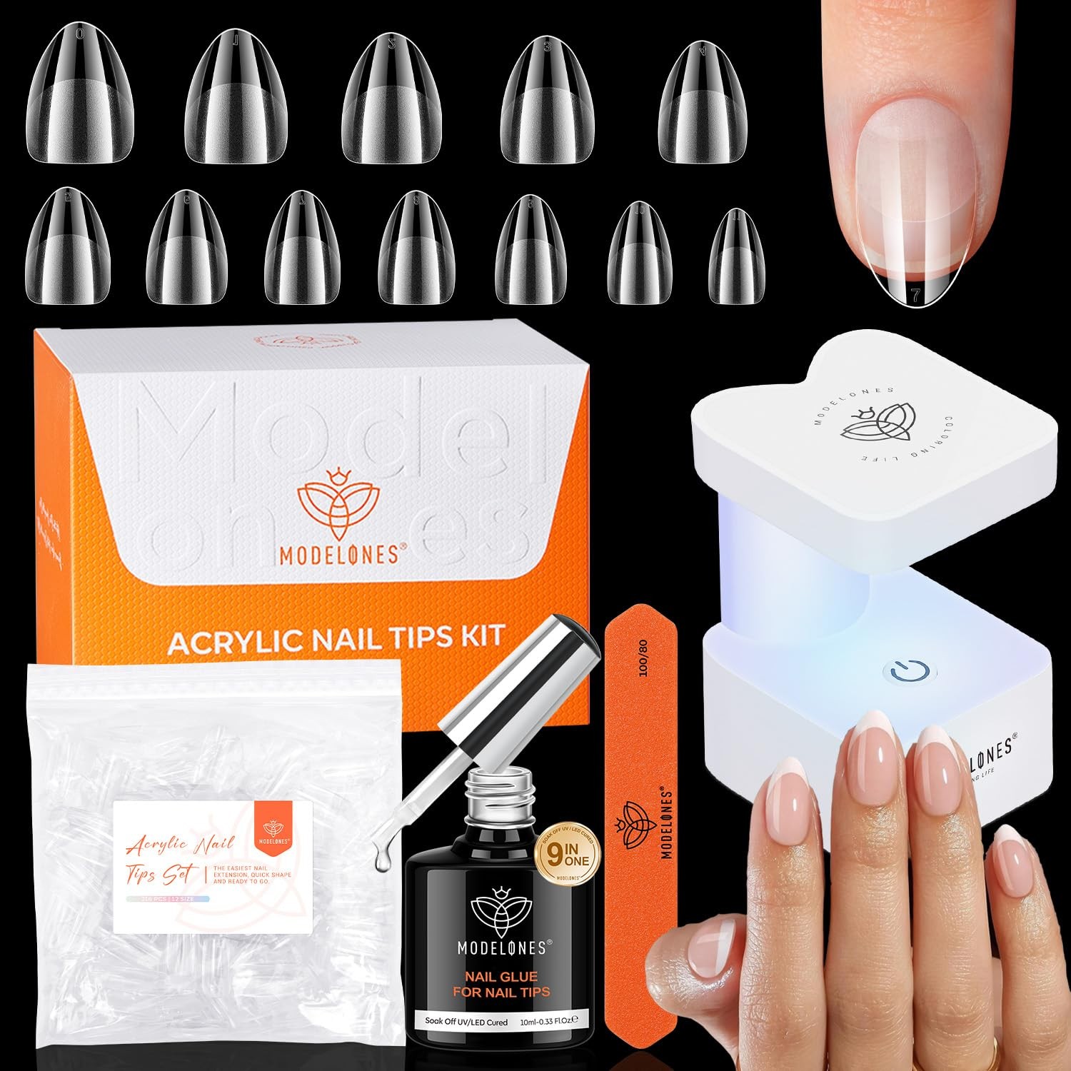 Nail Gel Kit 216 Pcs 12 Sizes Extra Short Almond – DIY Salon Manicure at Home