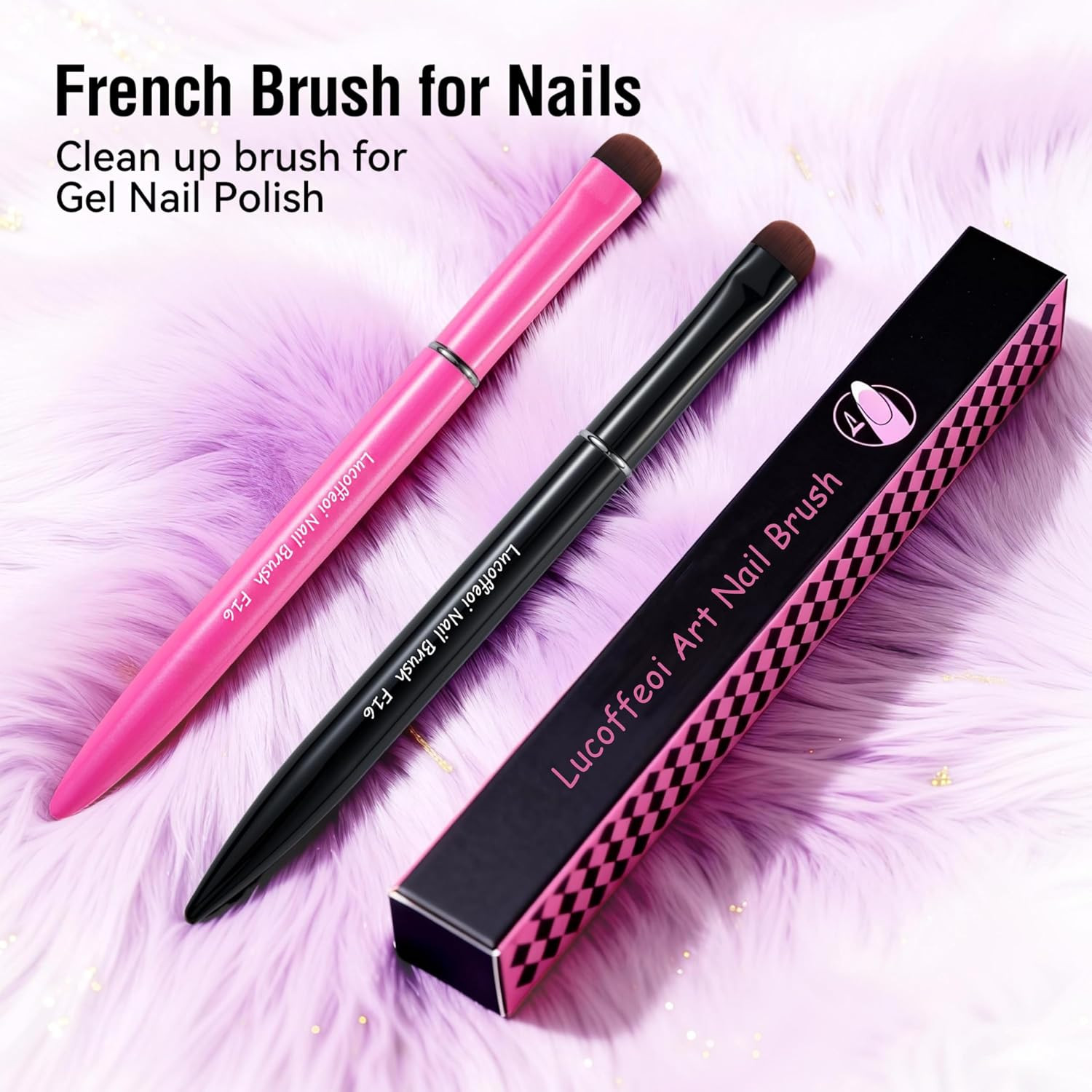 French Tip Brush – Kolinsky Sable Nail Art for Polygel & Clean Up | Clean Up Bru