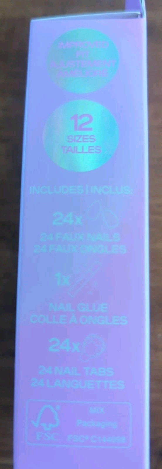Claire’s Vegan 24 Faux Press On Nail Set Medium Length Square French Sealed