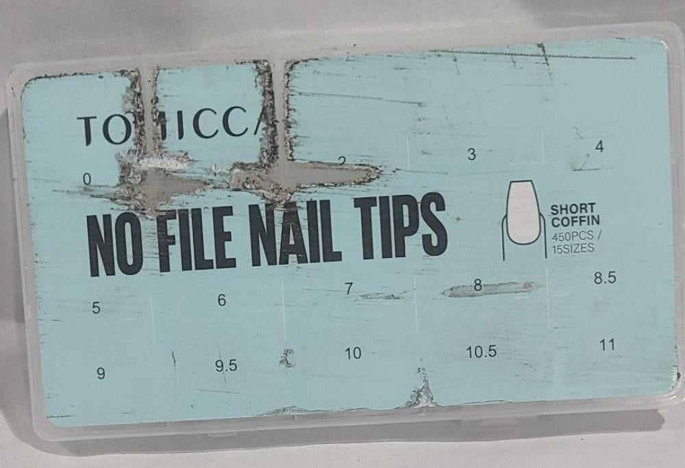 TOMICCA Short Coffin Nail Tips 450Pcs Soft Pre Shaped Gel Nail Tips