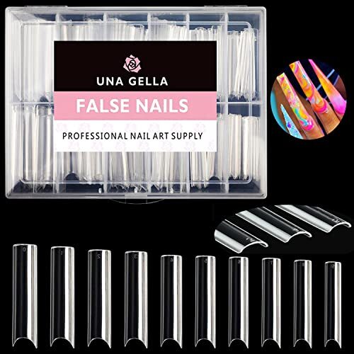 Tapered Square Nail XXL Tips 120 PCS No C Curve Gel Extra Long Half Straight
