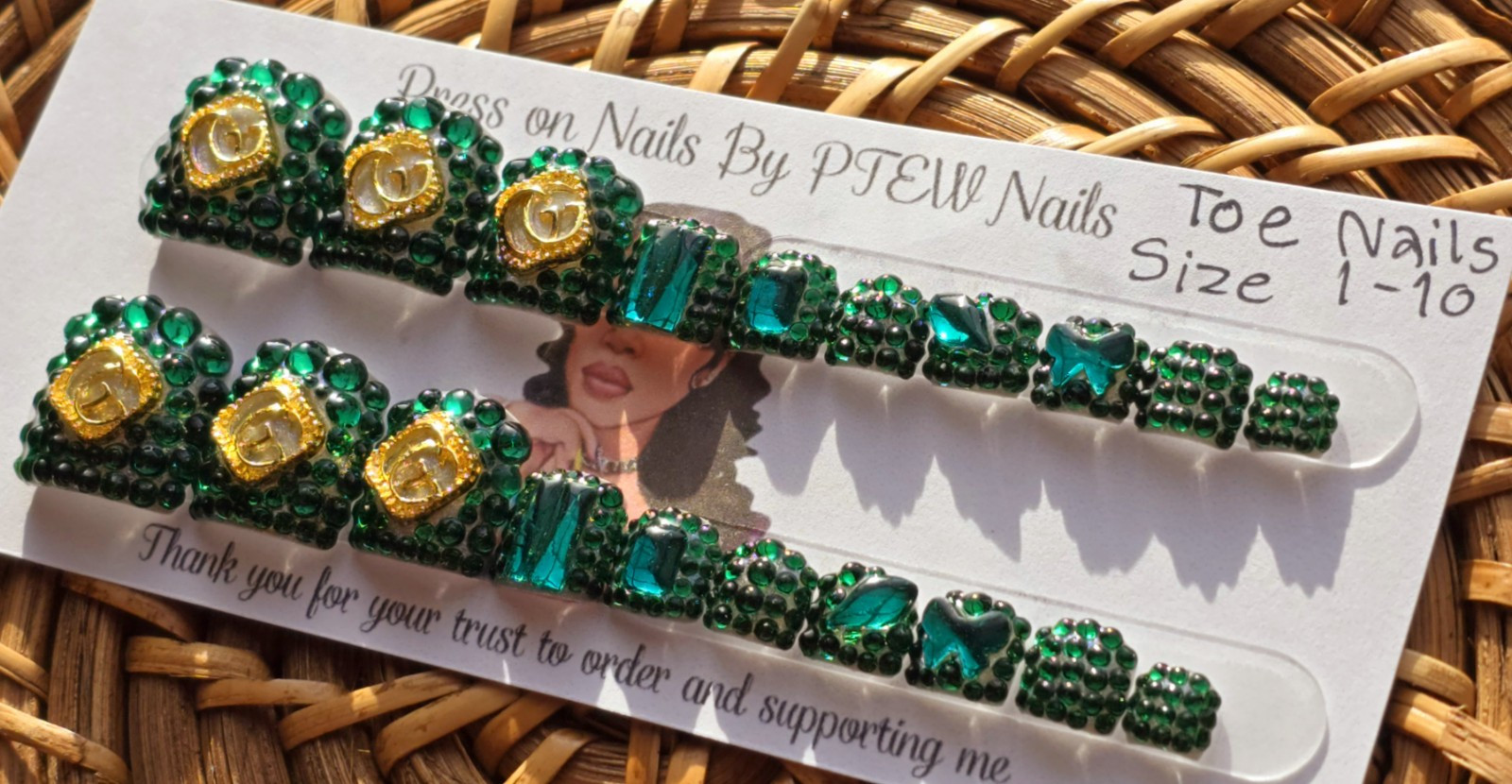 Handmade press on toe nails Variety of Sizes Beautiful Design (20 Pieces)​