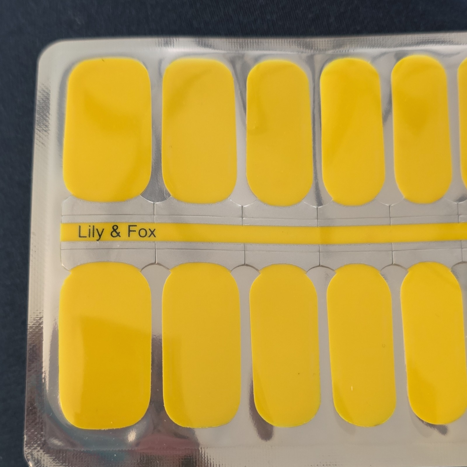 Lily & Fox Bright Yellow Glossy Full Wrap Nail Stickers Self-Adhesive Nail Art