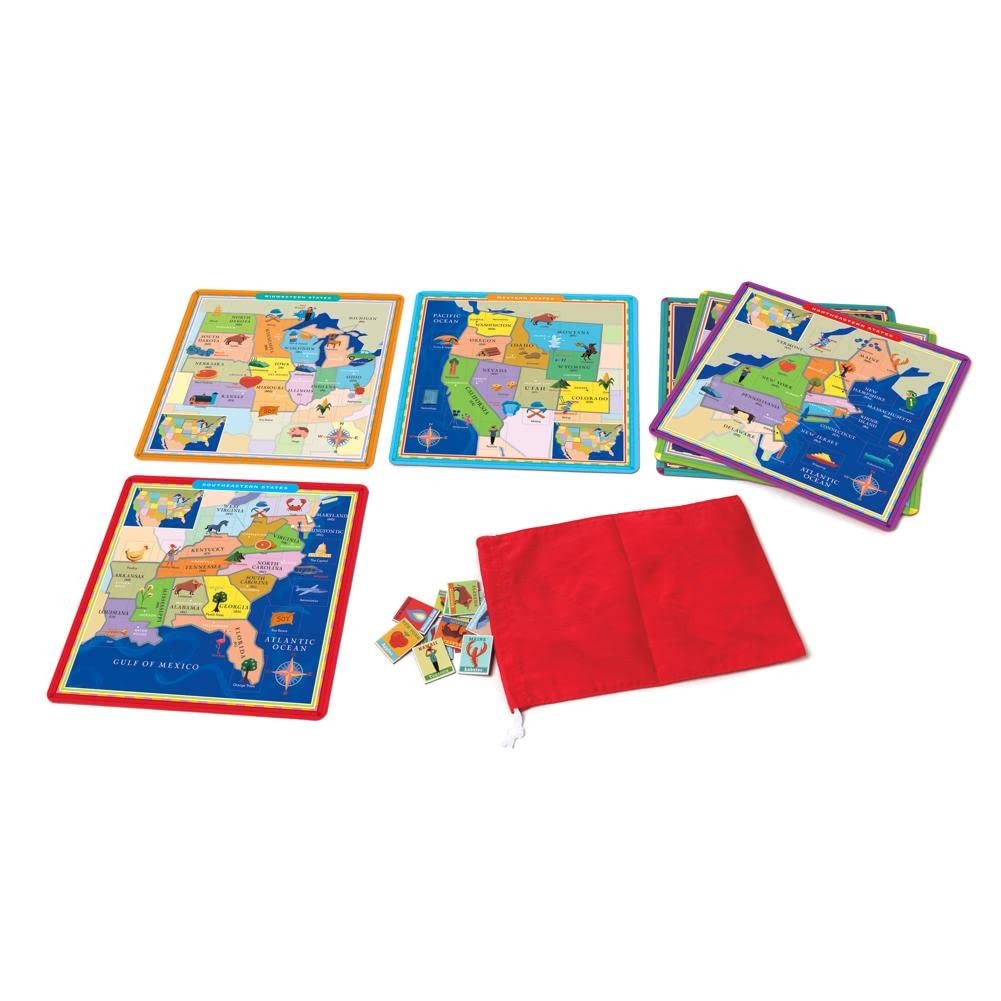 eeBoo: United States Geography Bingo Game, for 2 to 6 1 EA, Multicolor