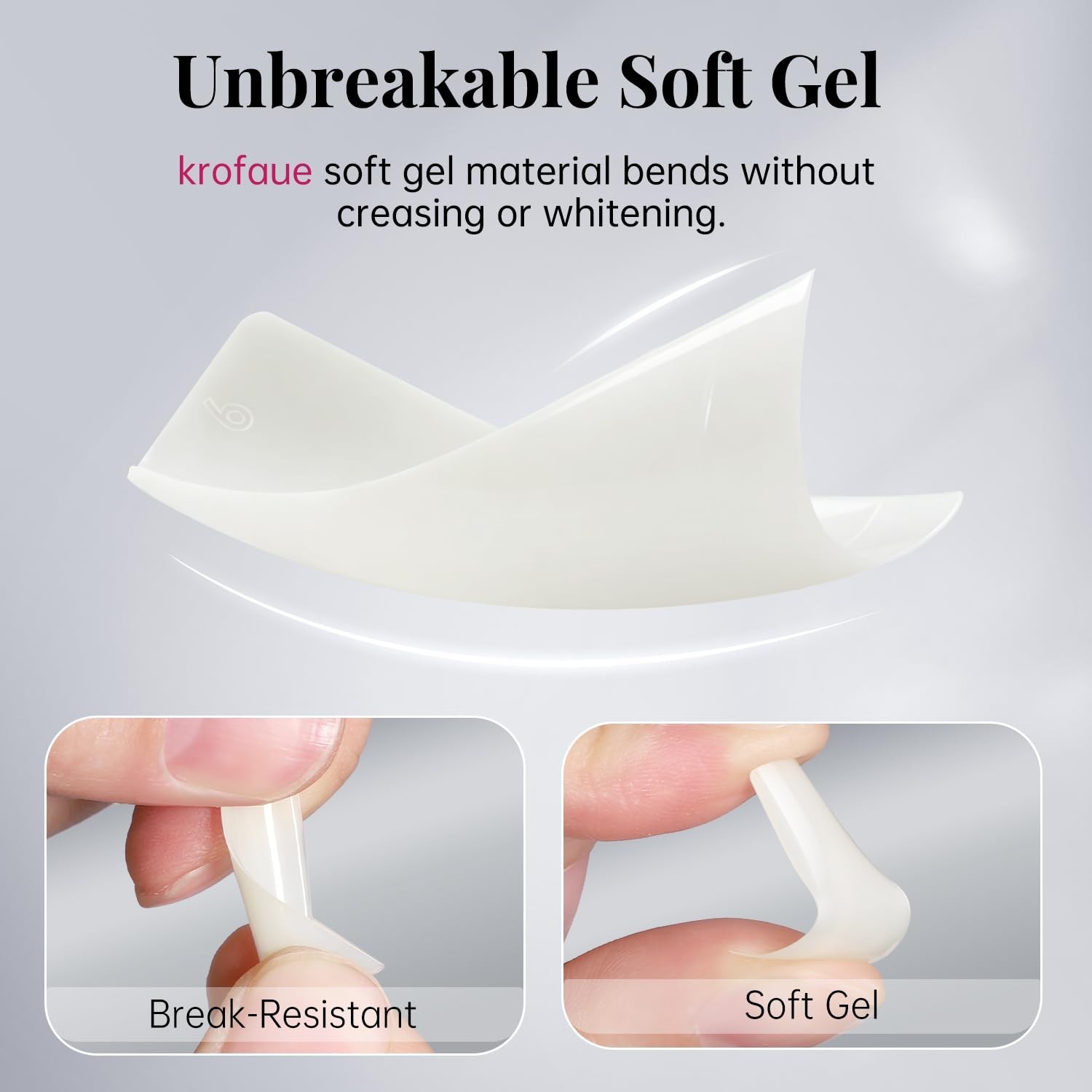 500PCS Soft Gel False Nails Tips – Natural Half Cover for Elegant DIY Manicure