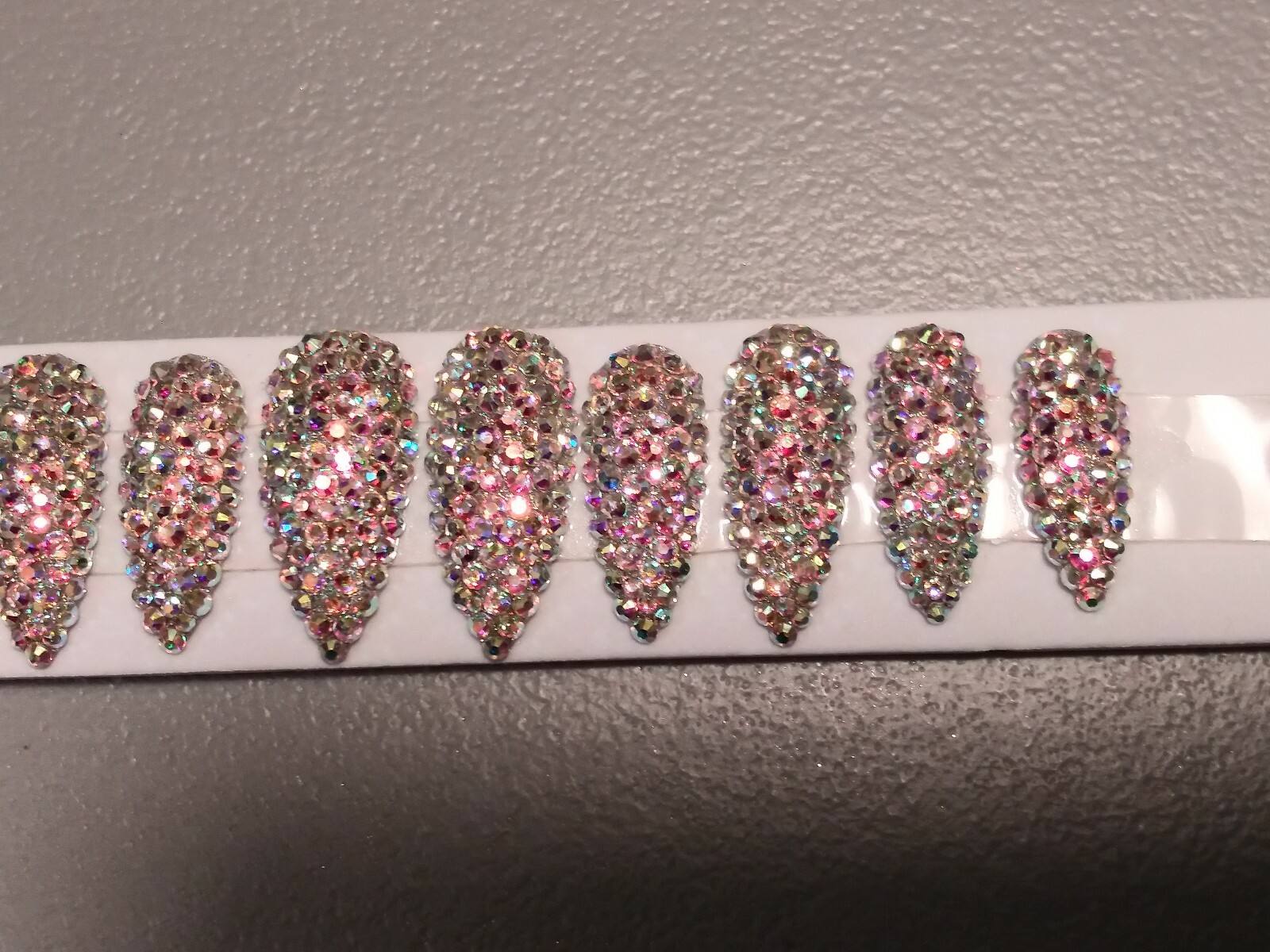 Super bling swarvoski Crystal Press On Nails – bridal stiletto diamond bling set
