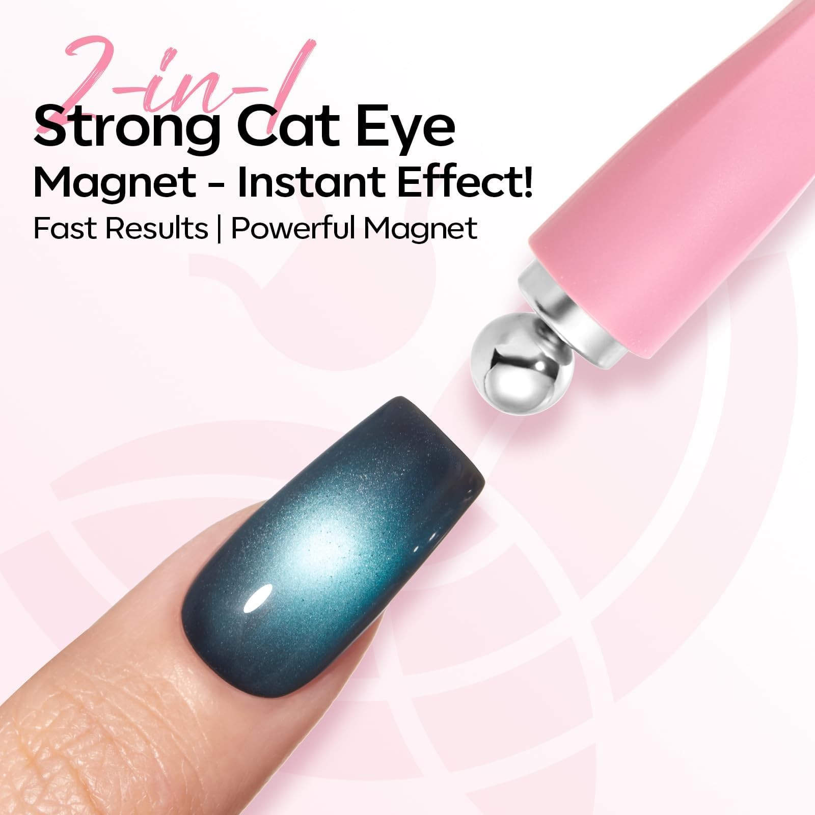 Cat Eye Magnet Light Pink 8-in-1 Tool Strong Magnetic for Cateye Gel Polish