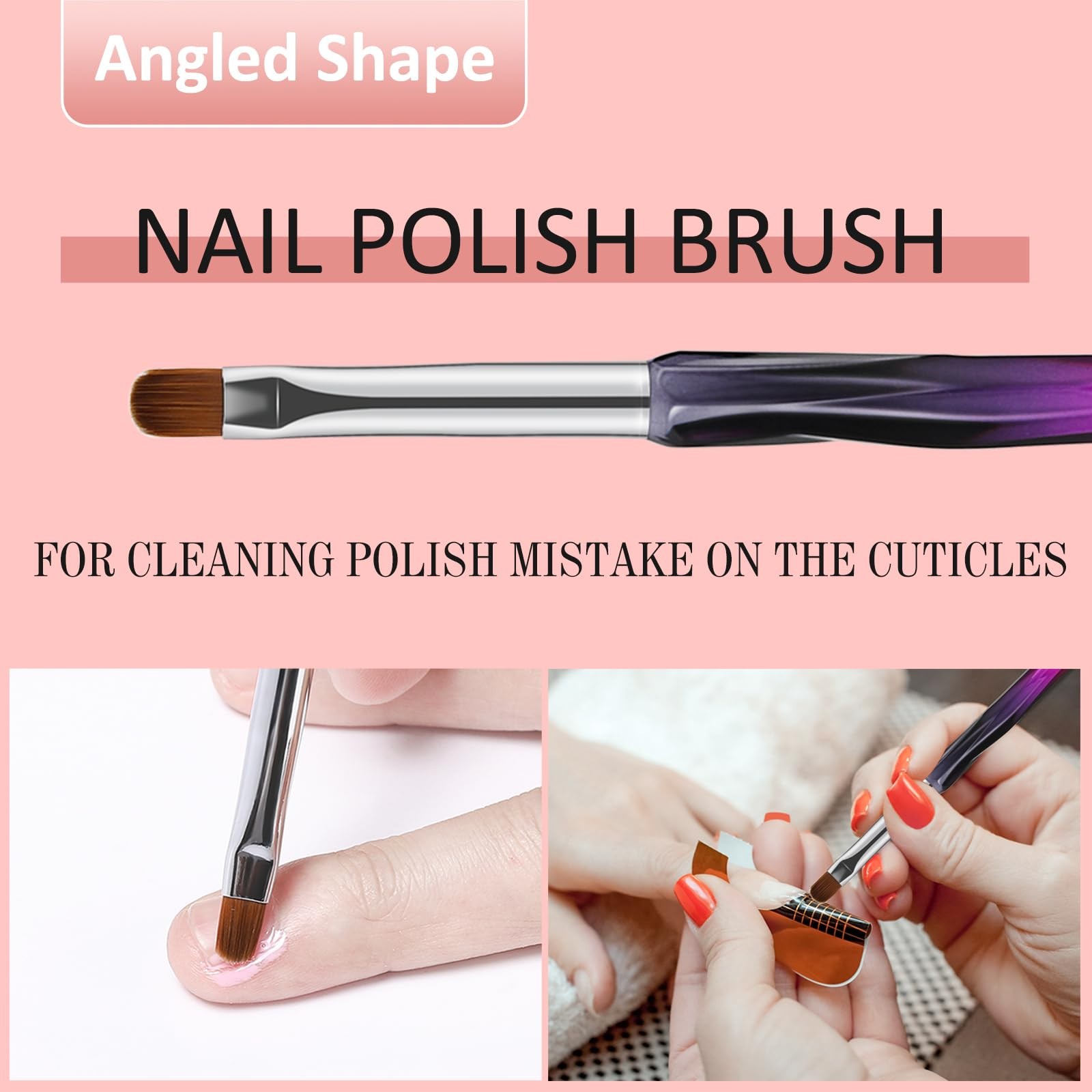 Nail Art Clean Up Brushes,3PCS Nail Brush For Cleaning Polish Mistakes on the…