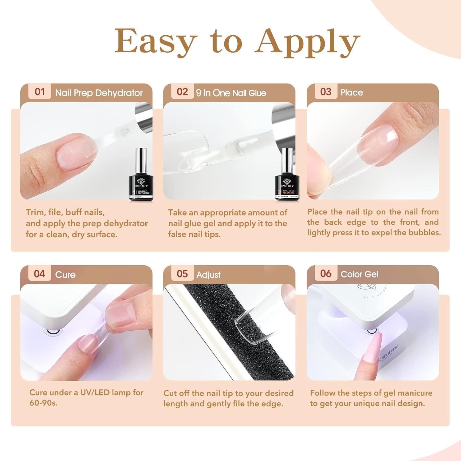 All-in-One Nail Glue Gel & Dehydrator – Perfect for Press-On & Acrylic Nails