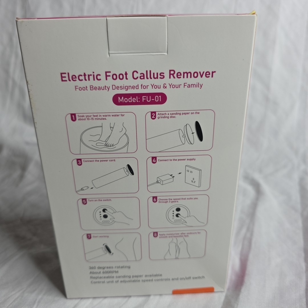 Electric Foot Callus Remover,One-Click Control,Adjustable Speed (BTE)