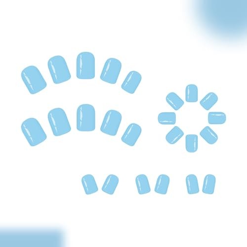 Set of 10 Square Blueberry Milk Square Nails – 24Pcs – Square Design
