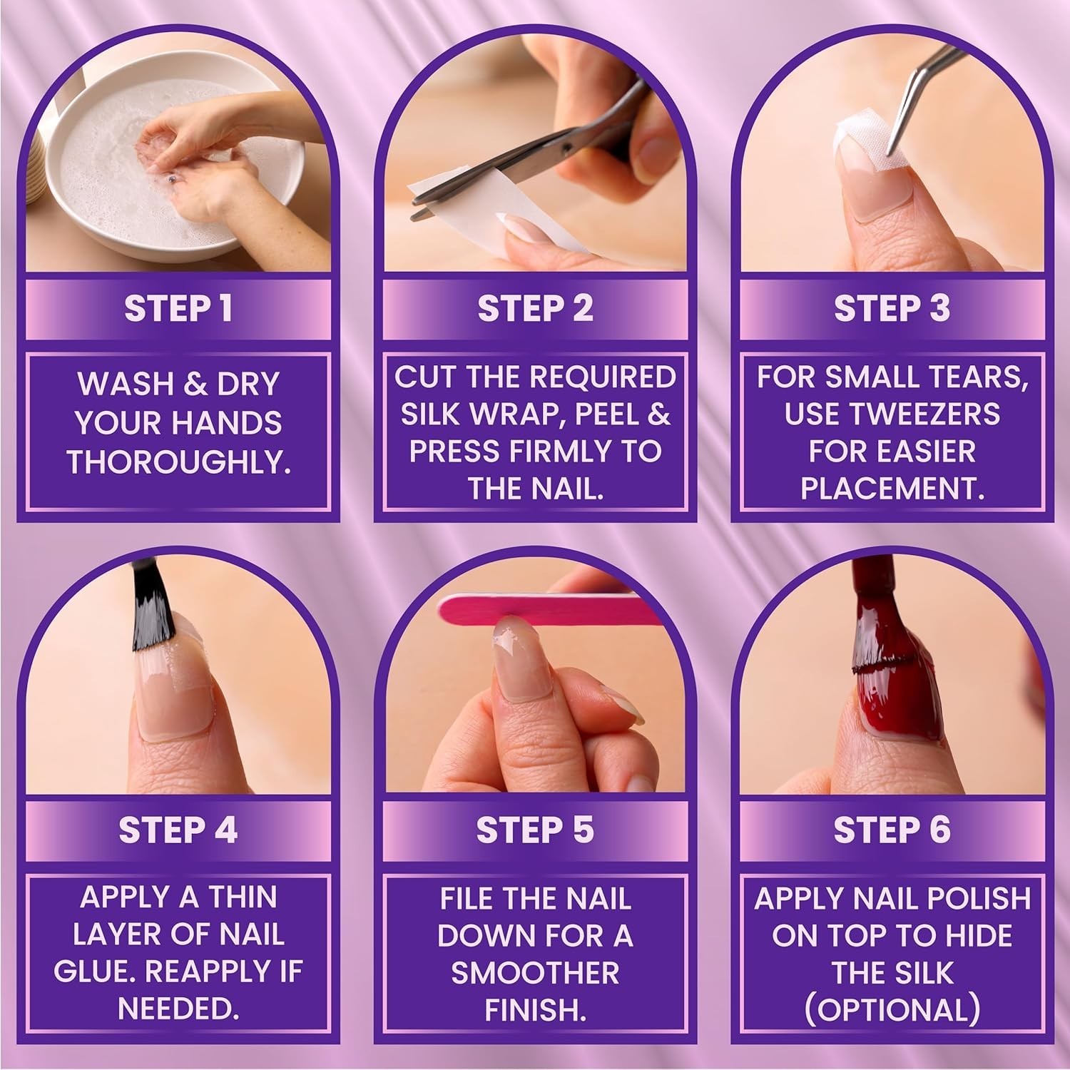 Nail Repair Kit – Fix Broken or Damaged Nails with Silk Wrap, Glue & File –