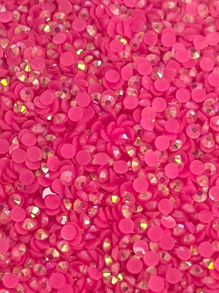 Hot Pink Rainbow Round Flat Back Resin 3mm Jewelry Crafting Nail Gems