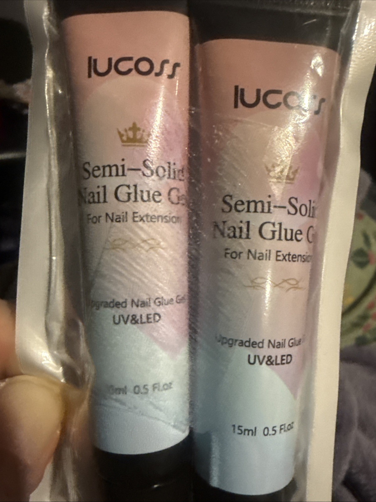 2 Pack Semi-solid Nail Glue Gel