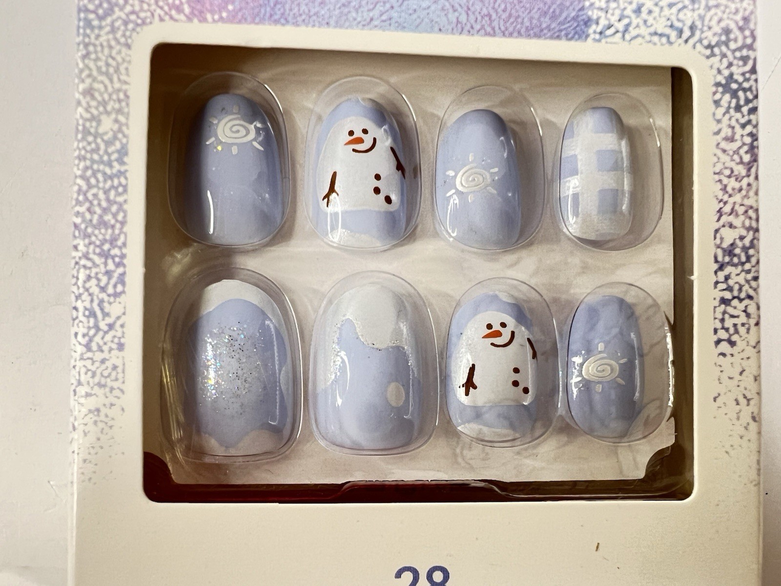 Kiss Voguish 28 Fantasy Gel Nails w/Glue Holiday Christmas 4 Packs Short Length