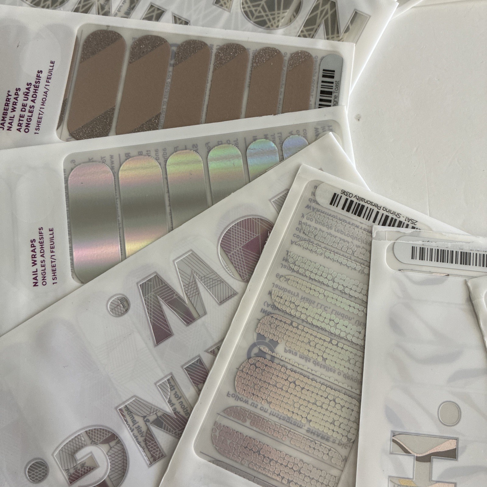 NEW ALL SILVERY Jamberry Lot Of 17 Full Sheets Nail Wraps