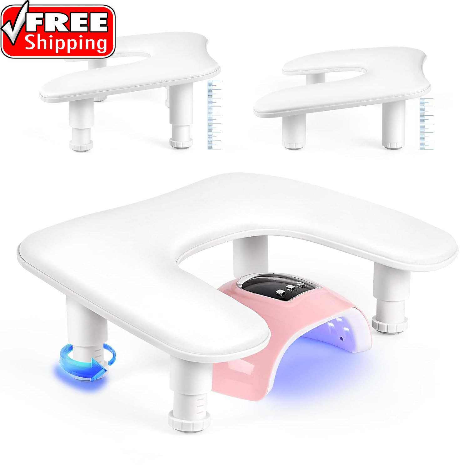 Arm Rest for Nails Tech: U-Shaped Adjustable Nail Armrest | PU Leather Manicure