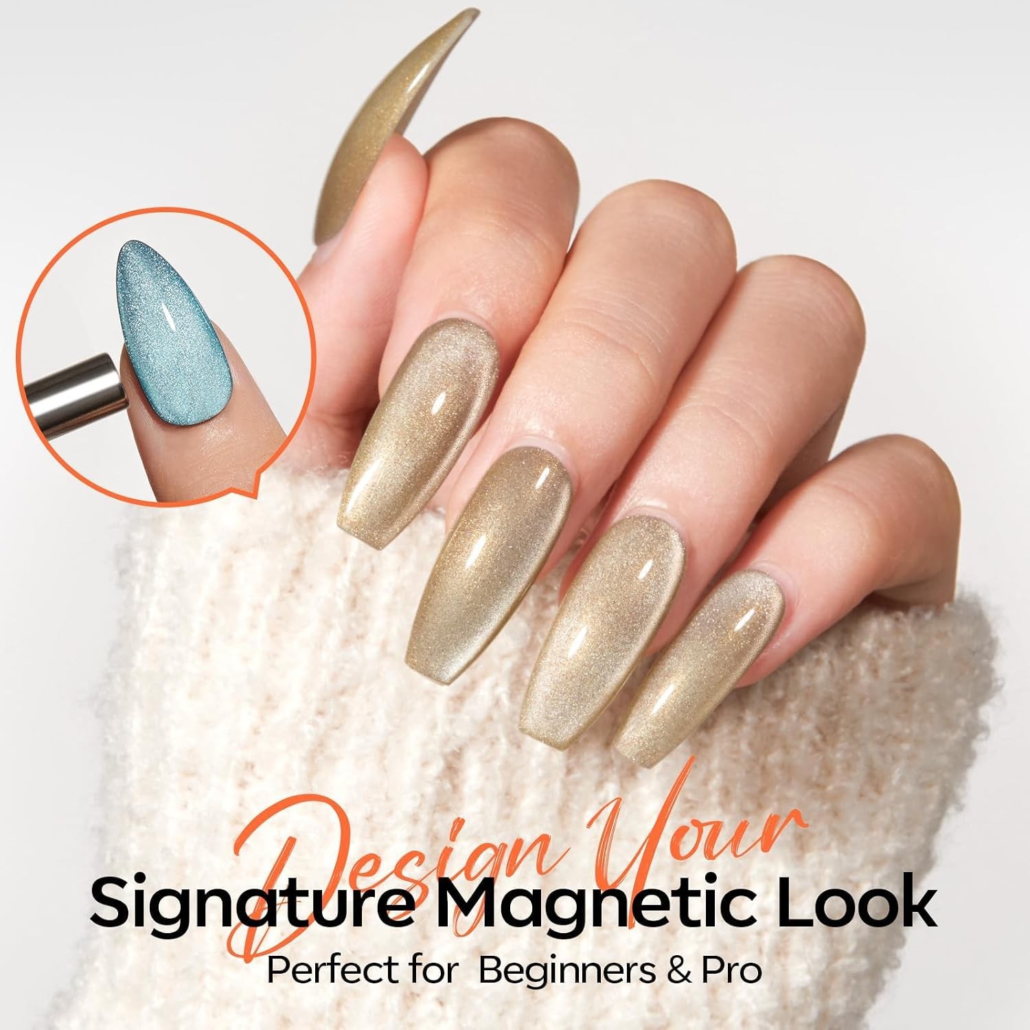 Strong Black Cat Eye Magnet Set Double Headed Magnetic Nail Art Tool