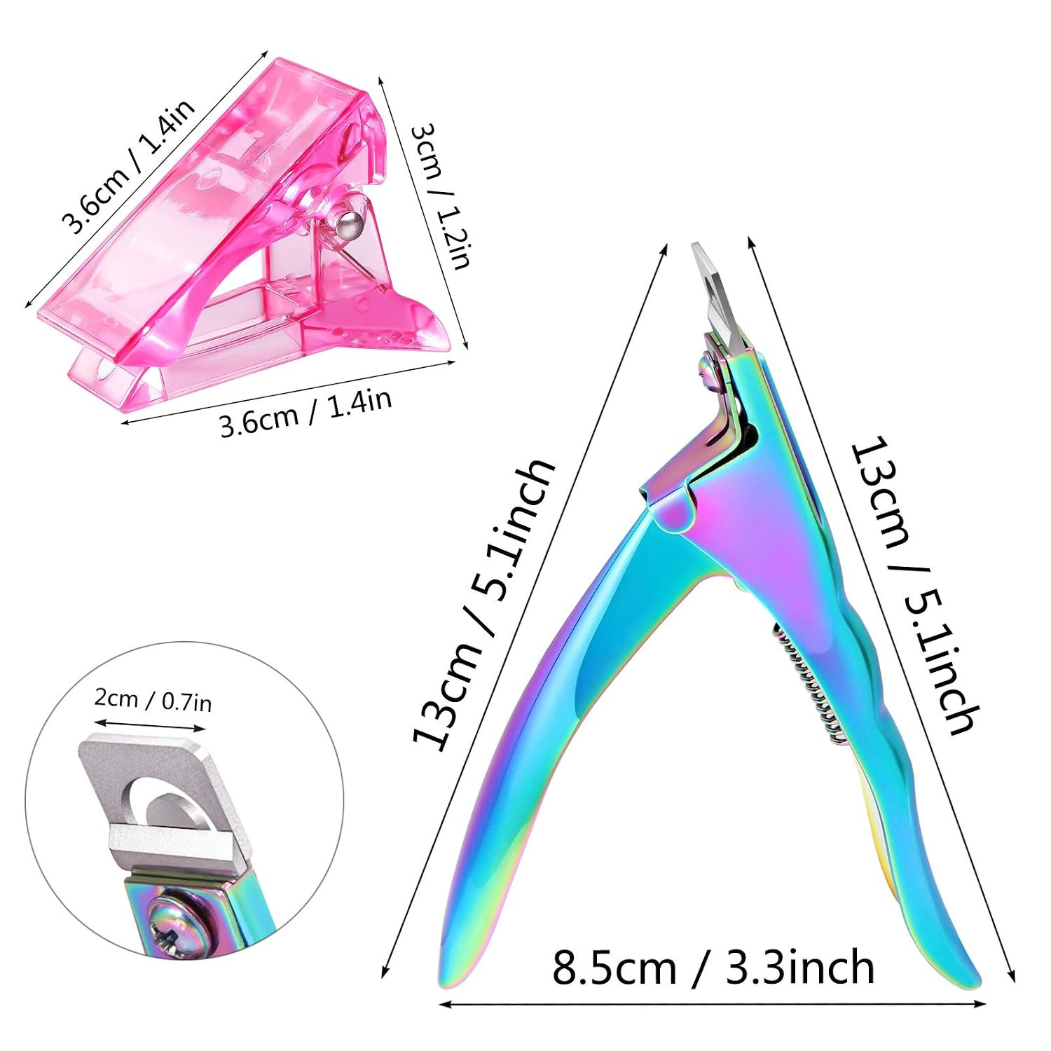 6 Pcs Poly Gel Quick Building Nail Tips Clip Pink Transparent Finger Extension U