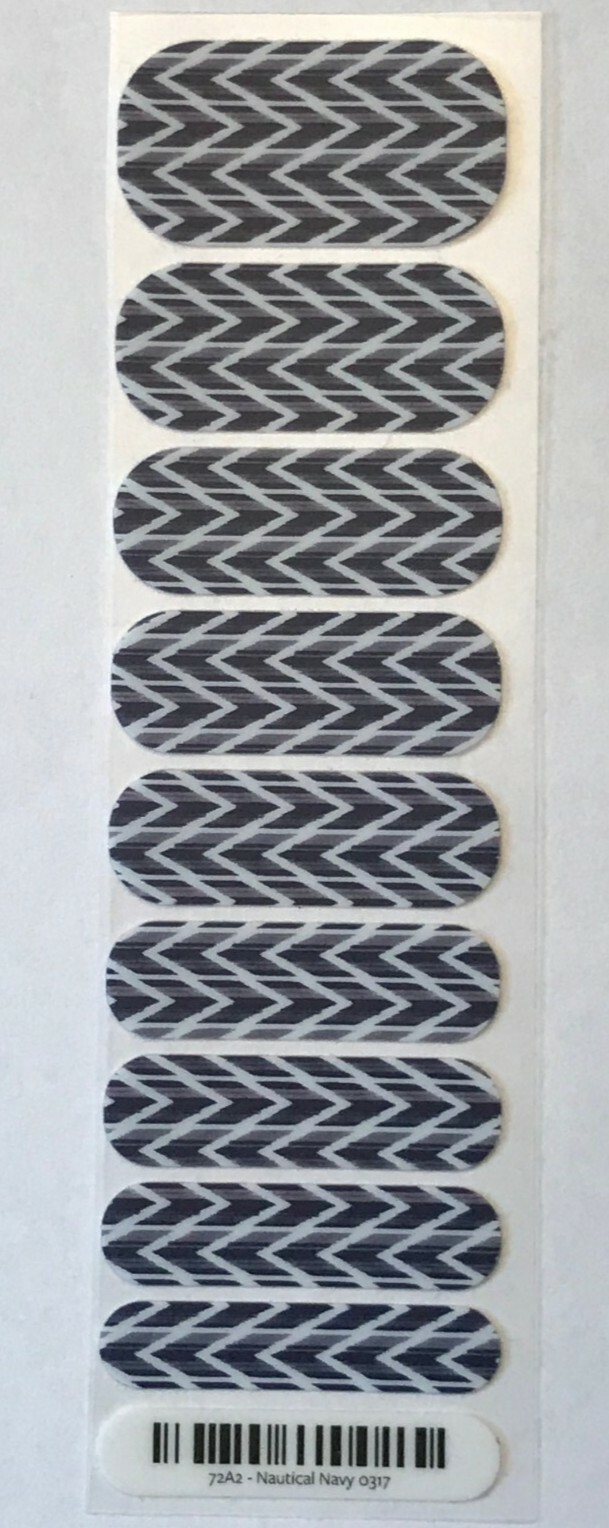 Jamberry Half Sheet Nautical Navy Blue White Matte Finish Nail Wrap Nail Art
