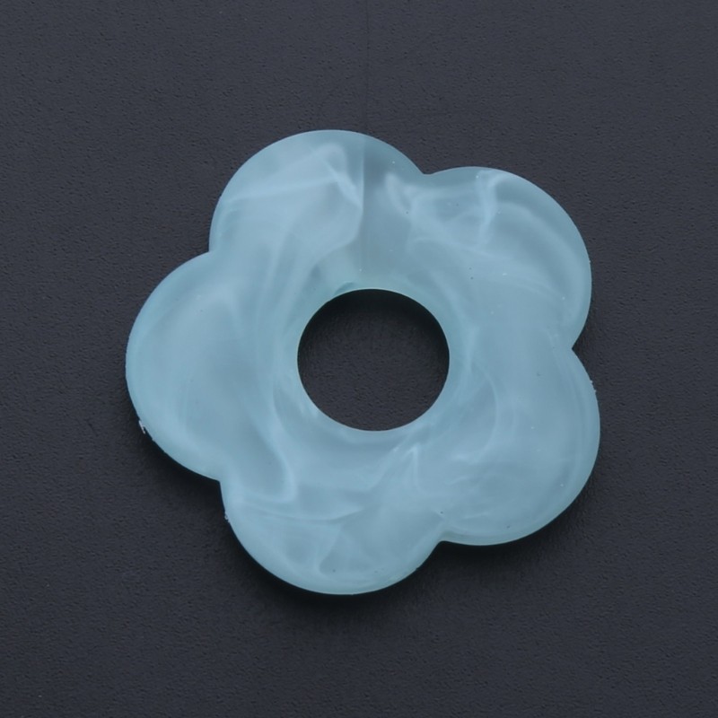 Acrylic Pendants Hollow Five Petal Matte Flower Bead Charm Ornament Easy to Use