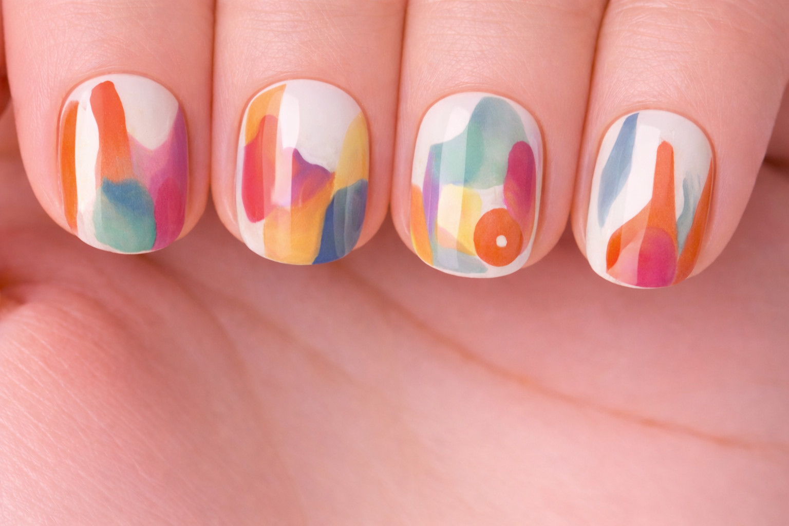 Abstract Watercolor Nail Art Sticker Peel & Stick-45 Decals