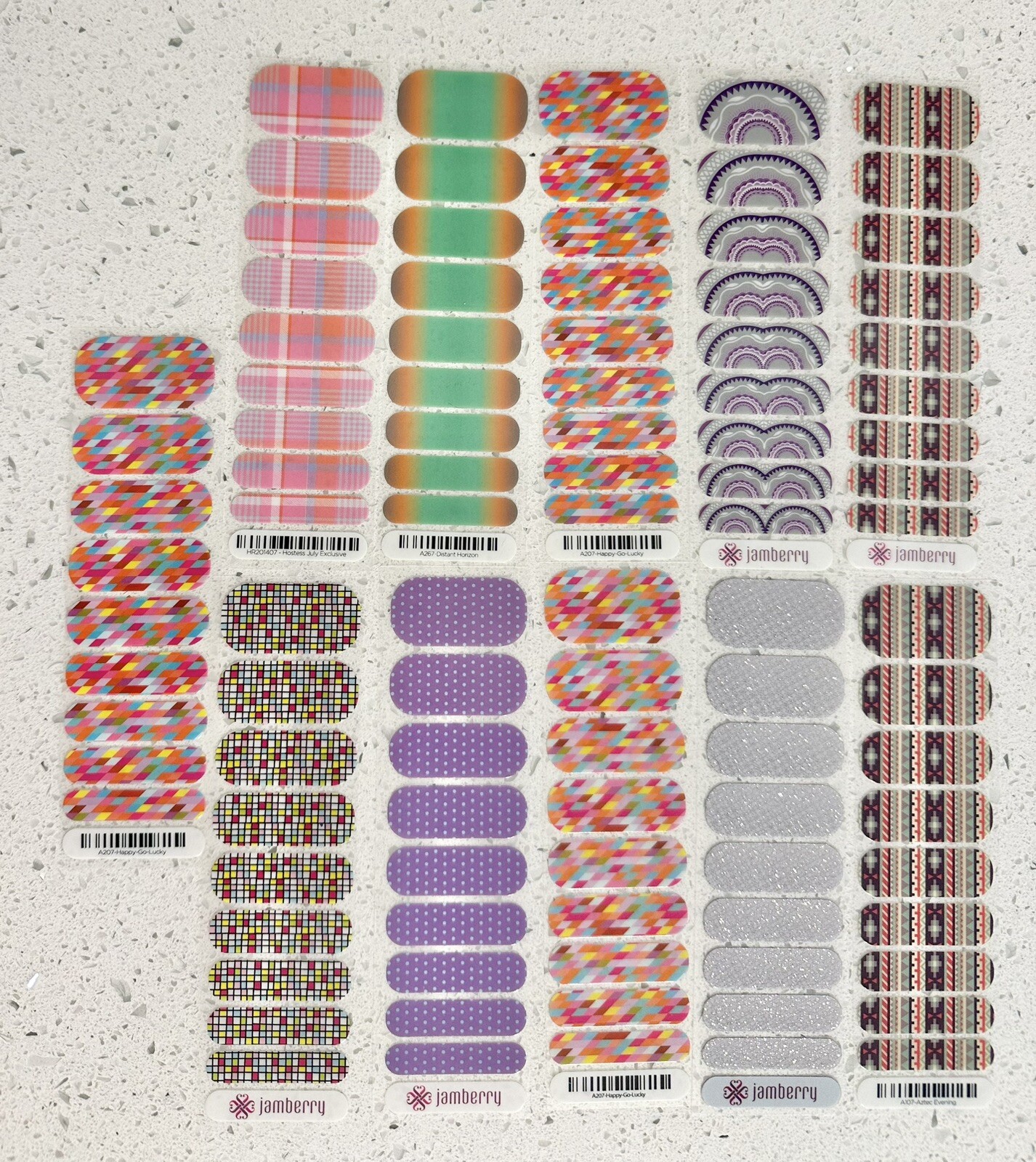 Jamberry Nail Polish Wraps Half Sheets Holographic Sparkle Aztec Mixed Of Lot 11