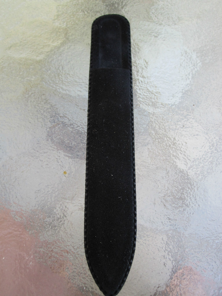 Czech Crystal Glass Nail File Mont Bleu Adorned with Dichroic Glass 5 1/2″ NEW