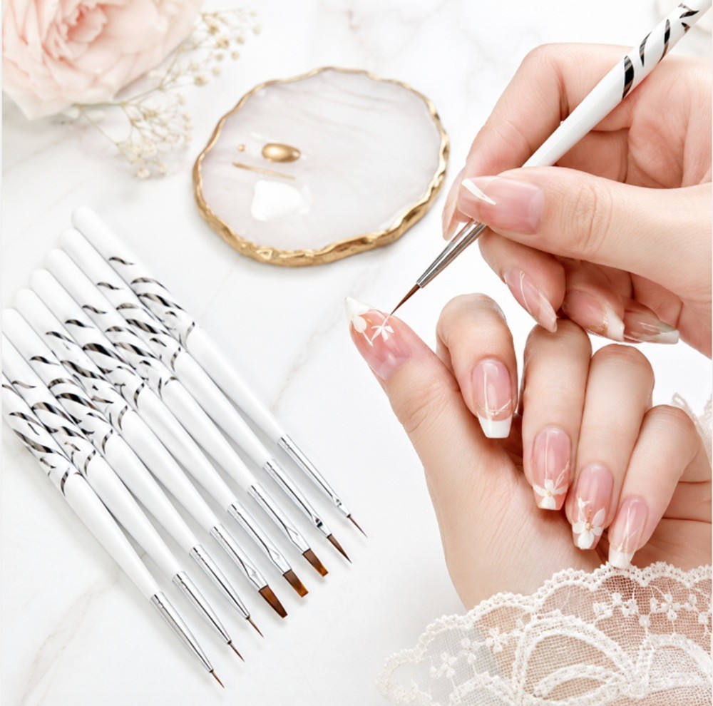 8-Piece Nail Art Design Brushes – Acrylic Gel Polish Painting & Drawing Pen Set