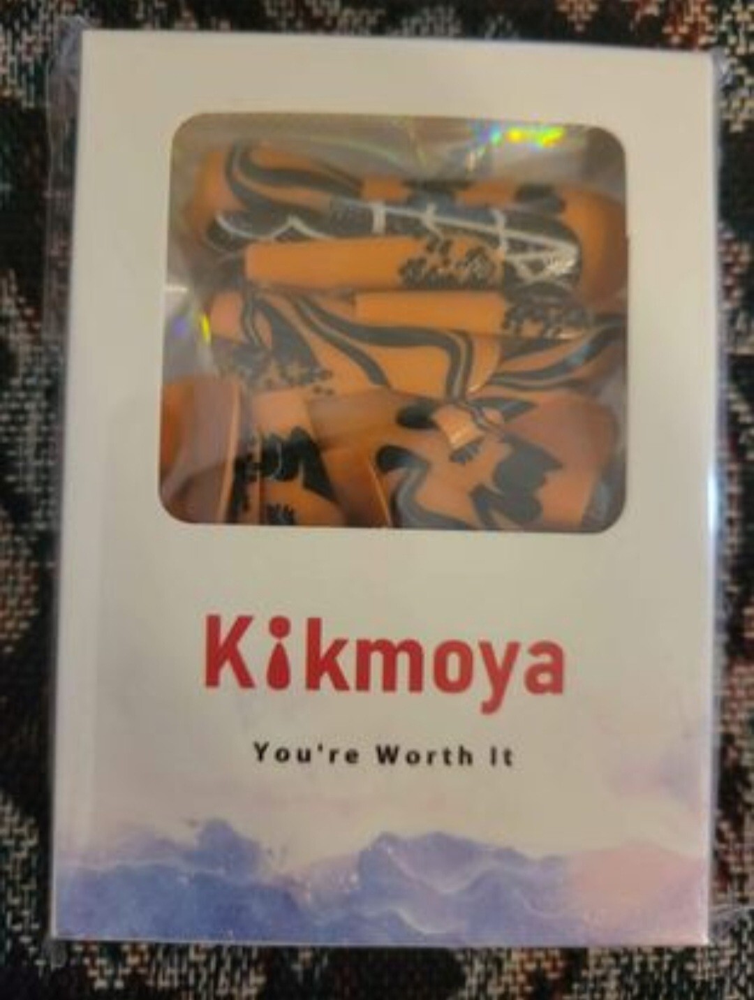 New Kikmoya Coffin Press On Nails Women & Girls Orange & Black Spider Web…