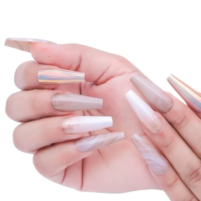 Secret Lives® Acrylic Press on Nails Designer Long Reusable 24Nails Extension