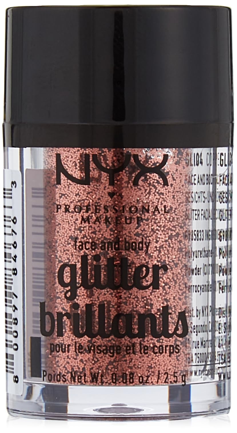 NYX face & body glitter, copper, 0.08 ounce