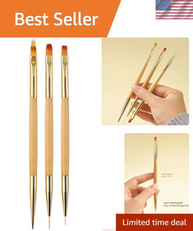 Lightweight Dual-Ended Nail Art Pens – 3 Pcs Set for Detailed Nail Masterpieces
