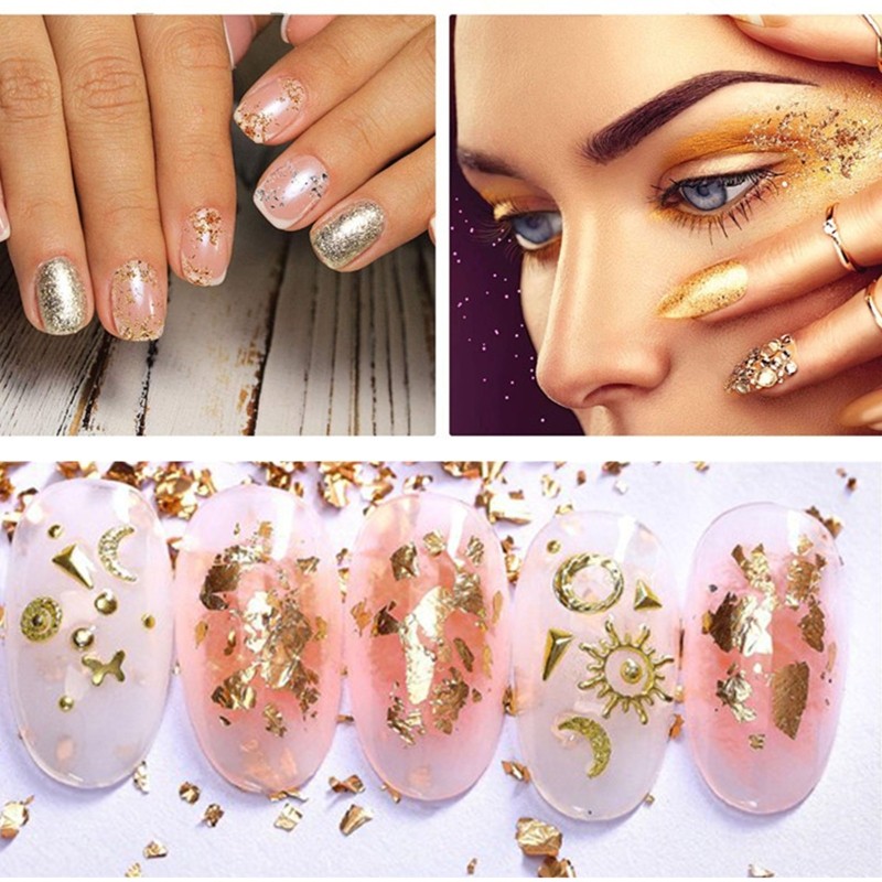 3 Bottles Broken Gold Foil Flakes Foil Fragments for Resin Jewelry Making