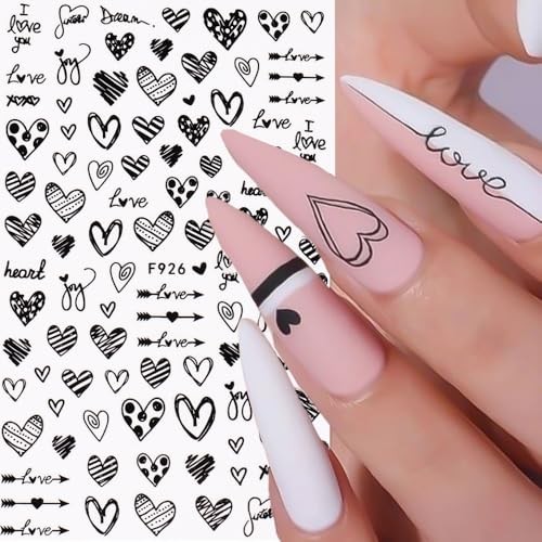 Valentine’s Day Nail Art Stickers Heart Nail Stickers 3D Self-Adhesive