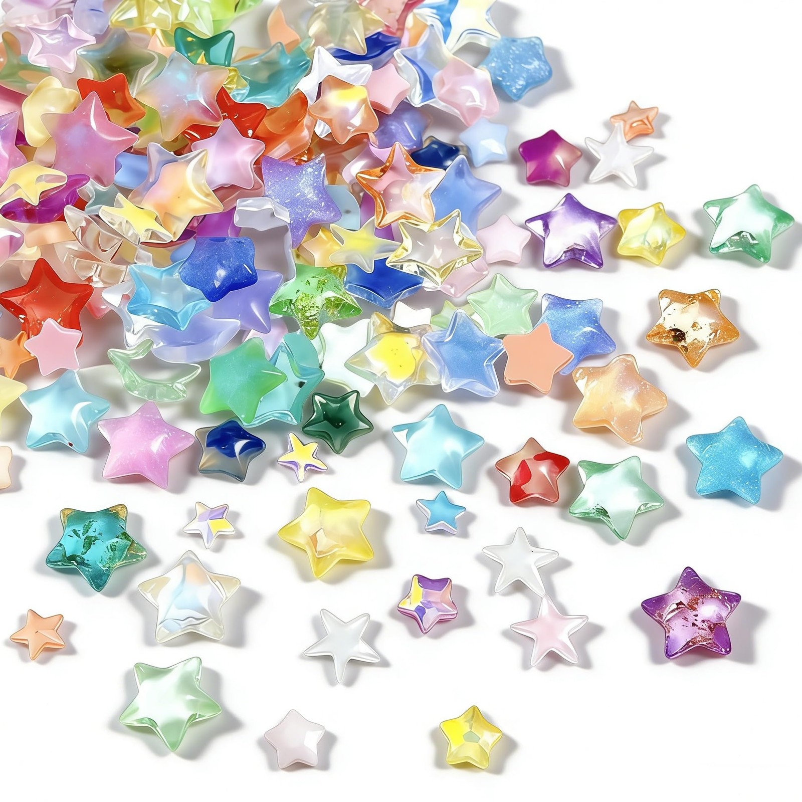 Tephrent Pink Resin Star Nail Rhinestones 250Pcs