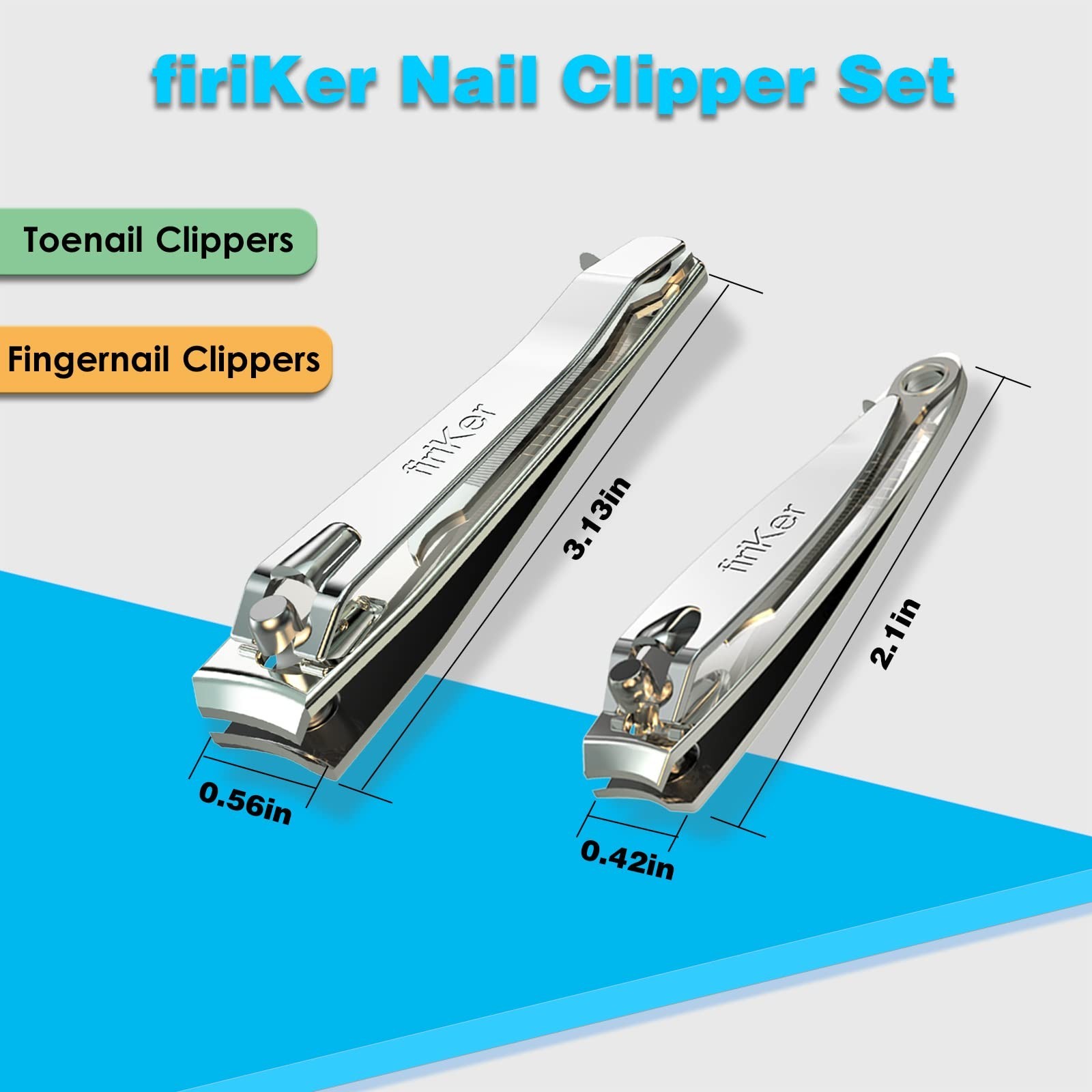 firiKer Nail Clipper Set,Premium Stainless Steel Fingernail and Toenail Clipp…