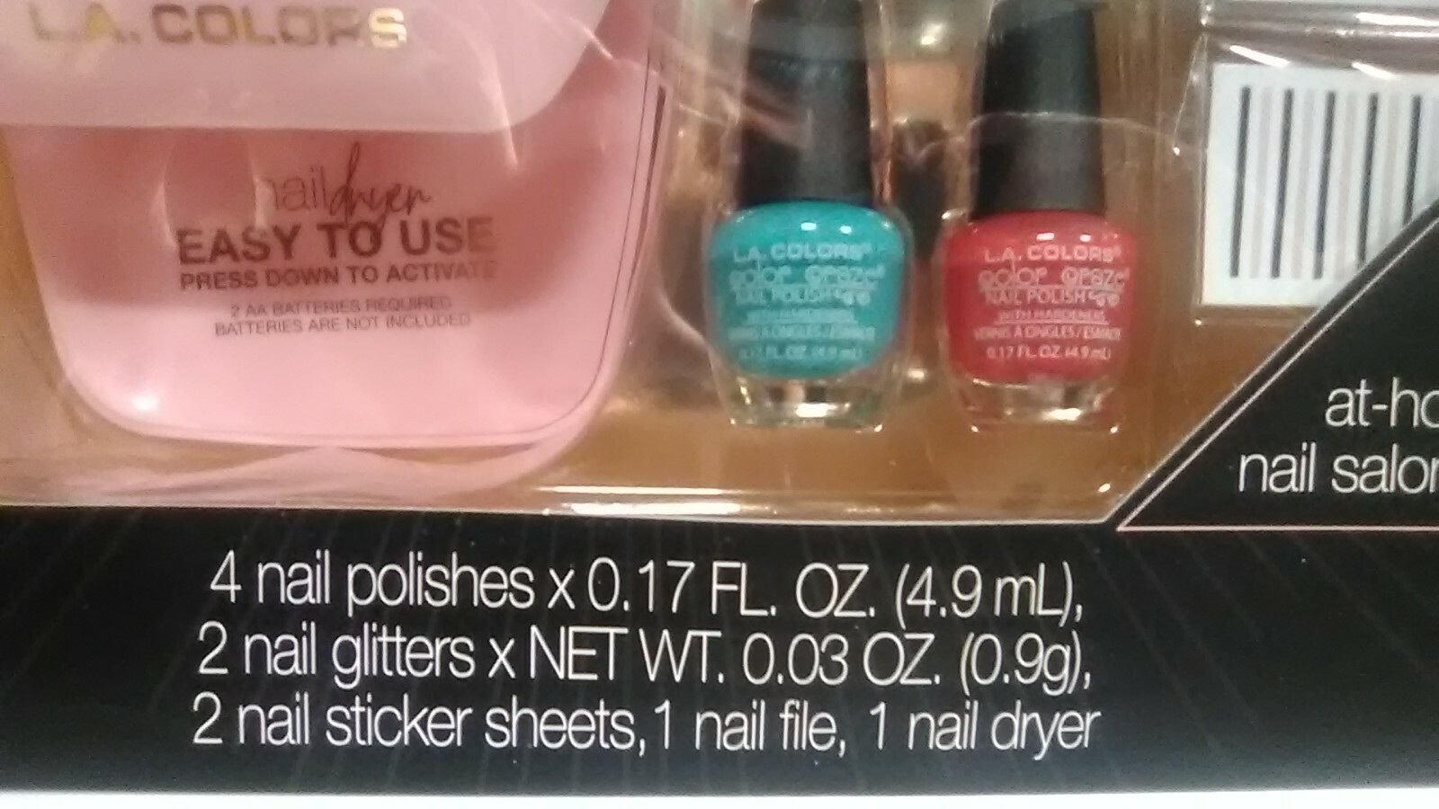 L.A. Colors~Beauty Nail Lounge~At Home Salon Kit~Limited Edition Dryer~10 Pc Set