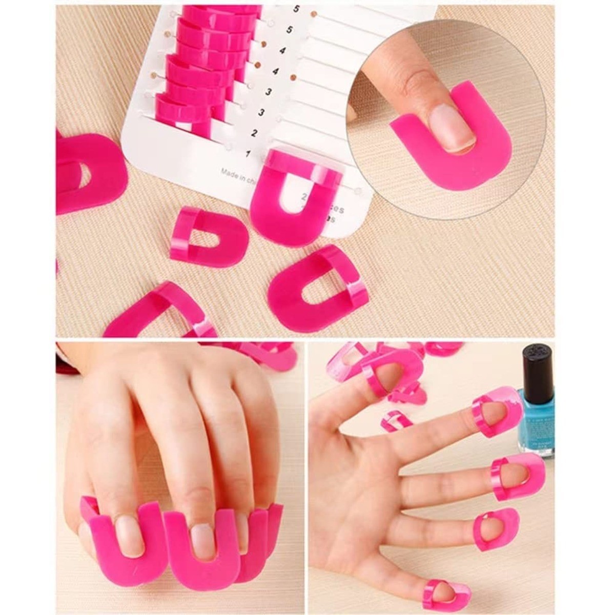 26 Pcs 10 Sizes U Curve Shape Nail Protector, PVC