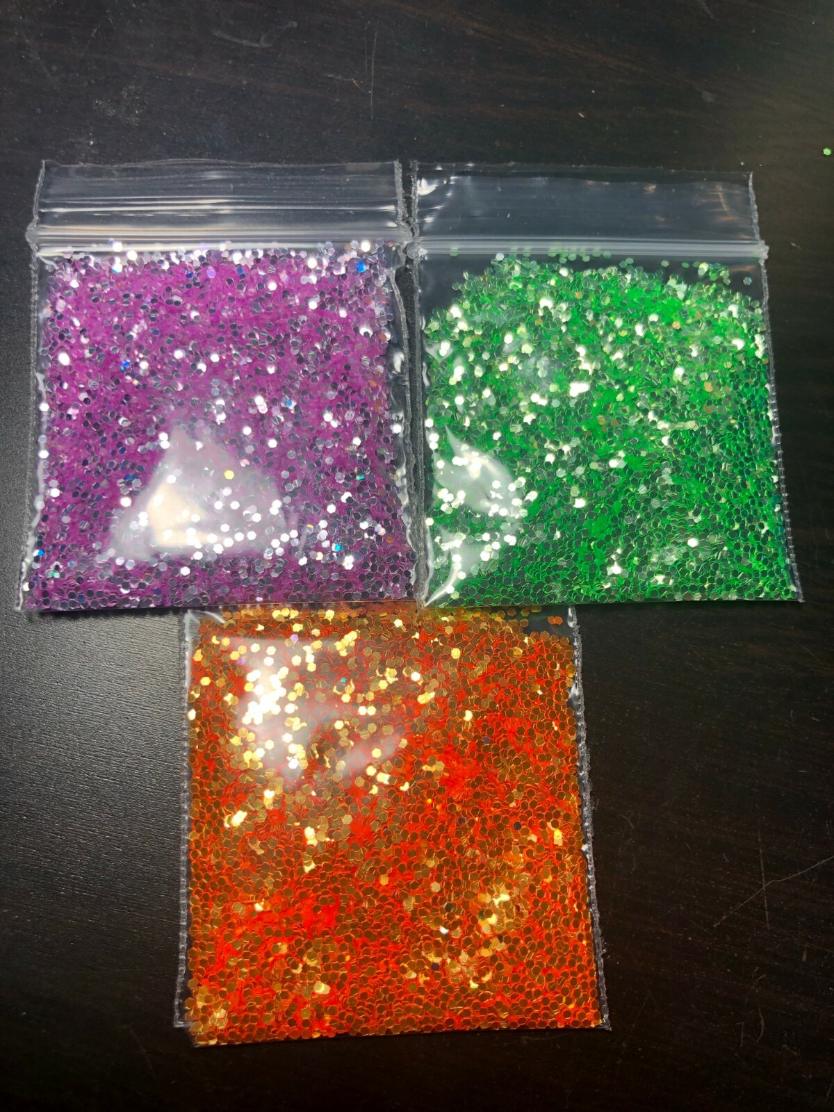 High flash Glitter Hexagon 1mm orange light green pink Nail Art US seller