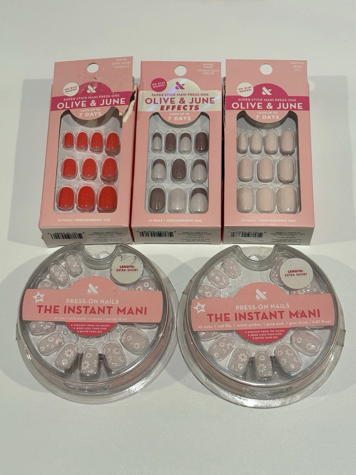 Olive and June Press-On Nails The Instant Mani Super Stick Short Extra Short X5