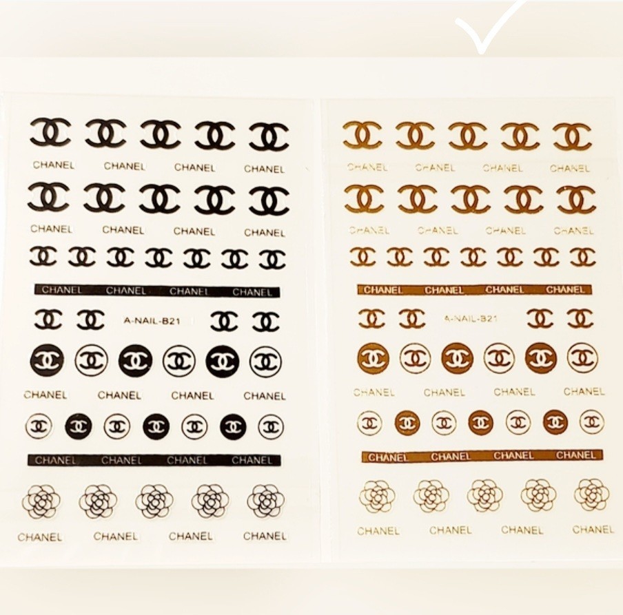 NWT NAIL ART DESIGN SELF-SEAL STICKERS METALLIC GOLD N°40!